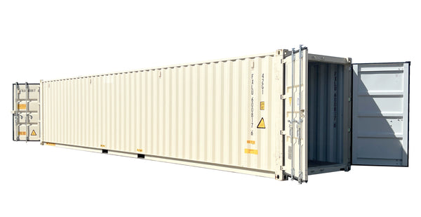 40' Standard Height Steel Container with Doors on Both Ends, side view, all doors open