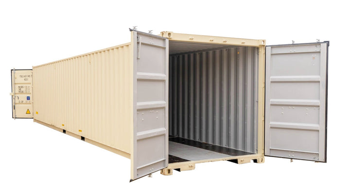 40 Feet One Trip Double Door Container, side view, all doors open