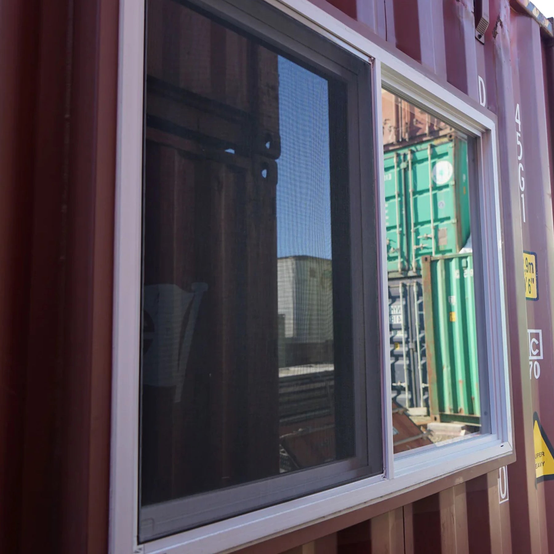Shop Window Container Dual Pane Vinyl Sliding Container Window with Screen for sale – Seatrains
